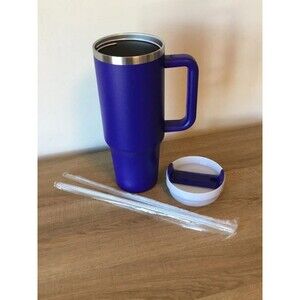 Royal Blue Insulated Tumbler with Lid and Straw NWOT